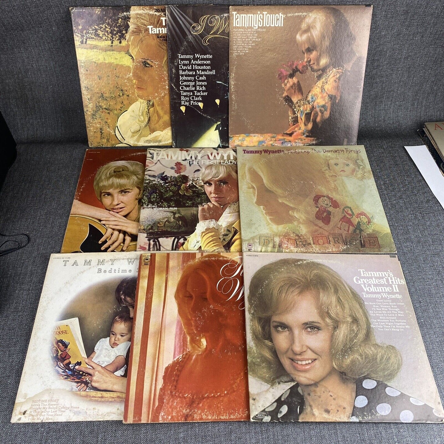 Tammy Wynette Vinyl LOT of 9 Records ... Outside Warn, Vinyl Good Condition