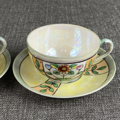 Vintage Hand-painted Takito TT Tea Cup and Saucer Set (2)