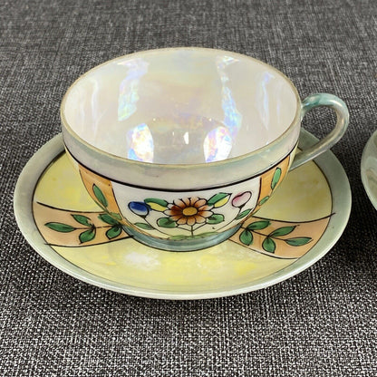 Vintage Hand-painted Takito TT Tea Cup and Saucer Set (2)