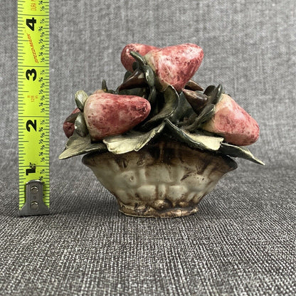 Antique Capodimonte Porcelain Strawberries 3.5" Tall