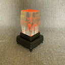 Hummingbirds Flower Glass Laser Etched Crystal Cube Holographic - illuminated