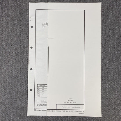 OEM Ford 1989 Ford Escort 1.9L H.O. EFI Vacuum Schematic Diagram Shop Manual