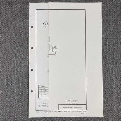 OEM Ford 1989 Ford-Mercury 5.8L EFI Vacuum Schematic Diagram Shop Manual