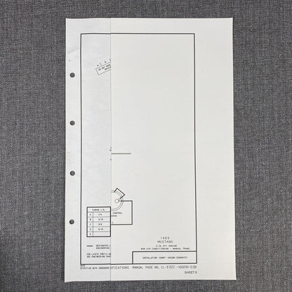 OEM Ford 1989 Ford Mustang 2.3L EFI engine Non Air Con- Vacuum Schematic Diagram