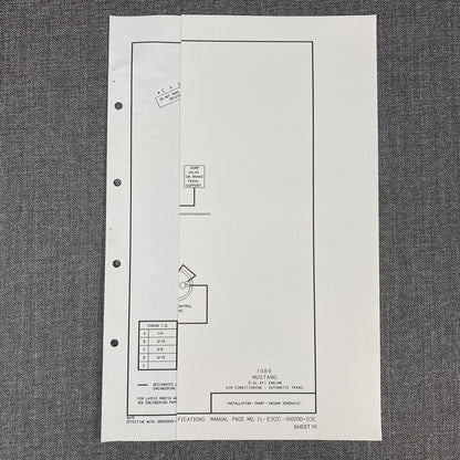 OEM Ford 1989 Ford Mustang 5.0L EFI with Air Cond - Vacuum Schematic Diagram