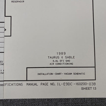 OEM Ford 1989 Ford Taurus & Sable 3.0L SHO EFI + Air-cond.  - Vacuum Schematic