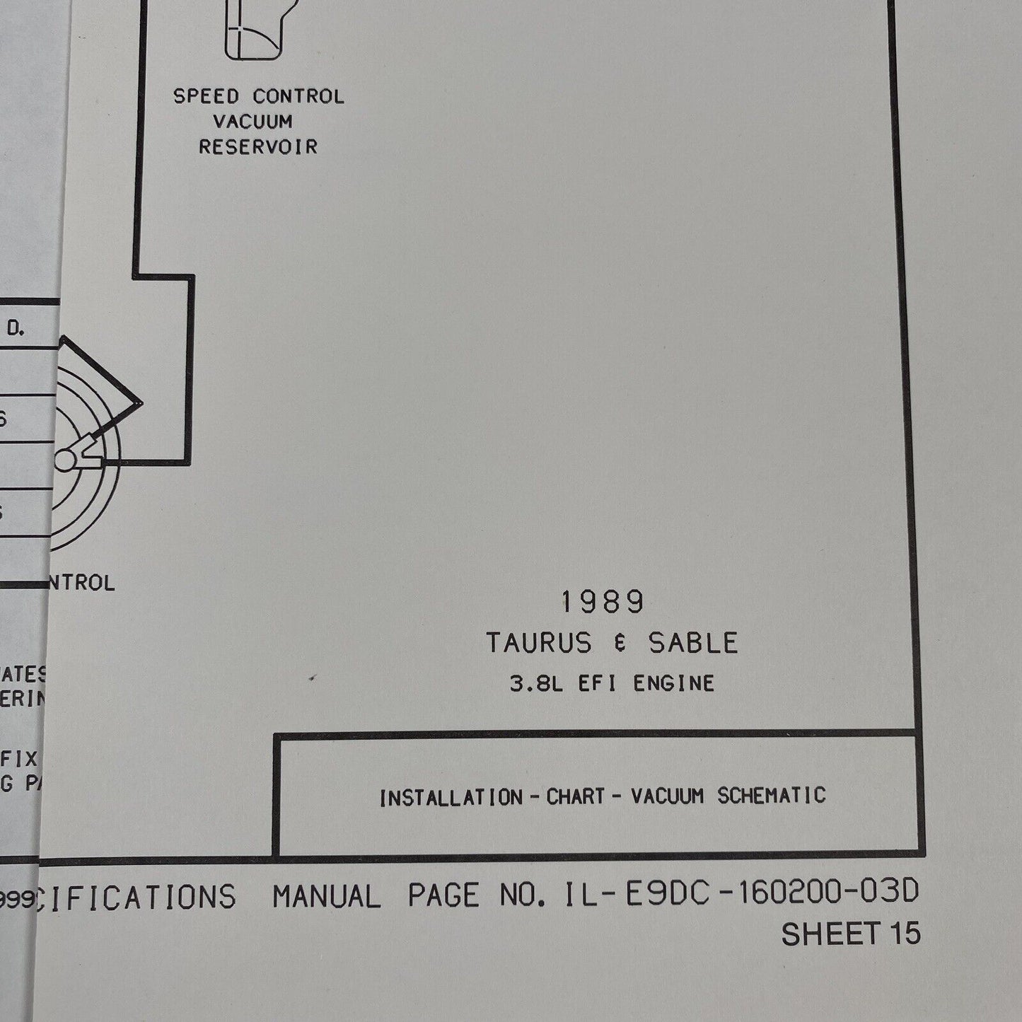 OEM Ford 1989 Ford Taurus & Sable 3.8L EFI engine - Vacuum Schematic