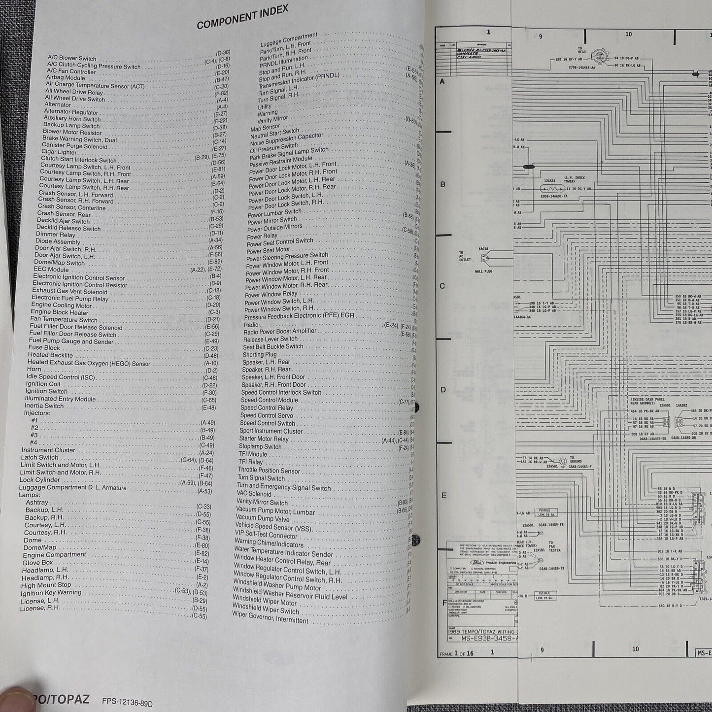 OEM 1989 Ford Tempo/Topaz Car Wiring Diagrams