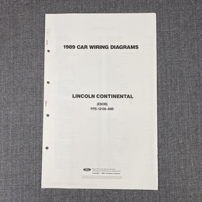 OEM 1989 Ford Lincoln Continental  Car Electrical Wiring Diagrams