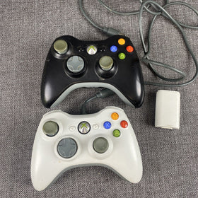 Lot of 2 Xbox 360 Wireless Controller and Corded and Cordless Untested