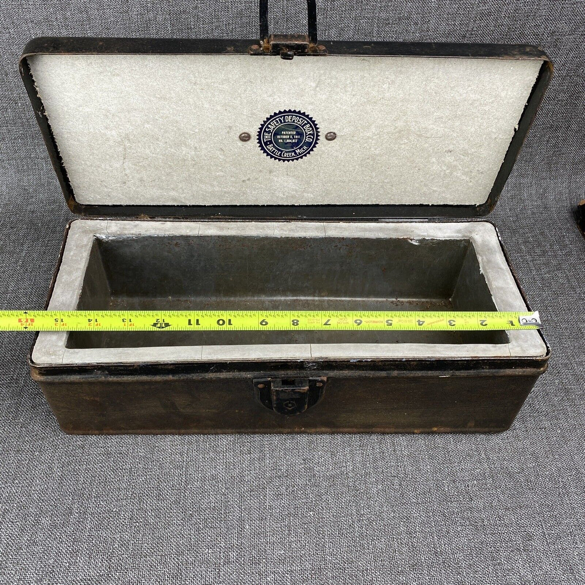 Vintage Safety Deposit Box Michigan Box Company (no key) 16" Long by 6.5" Wide