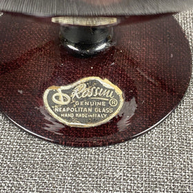 Rossini Genuine Neapolitan Glass Vase Hand made in Italy 8.5"x 5.5"