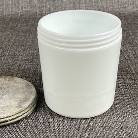 Vintage Milk Glass Jars with Lid 4.25" Tall