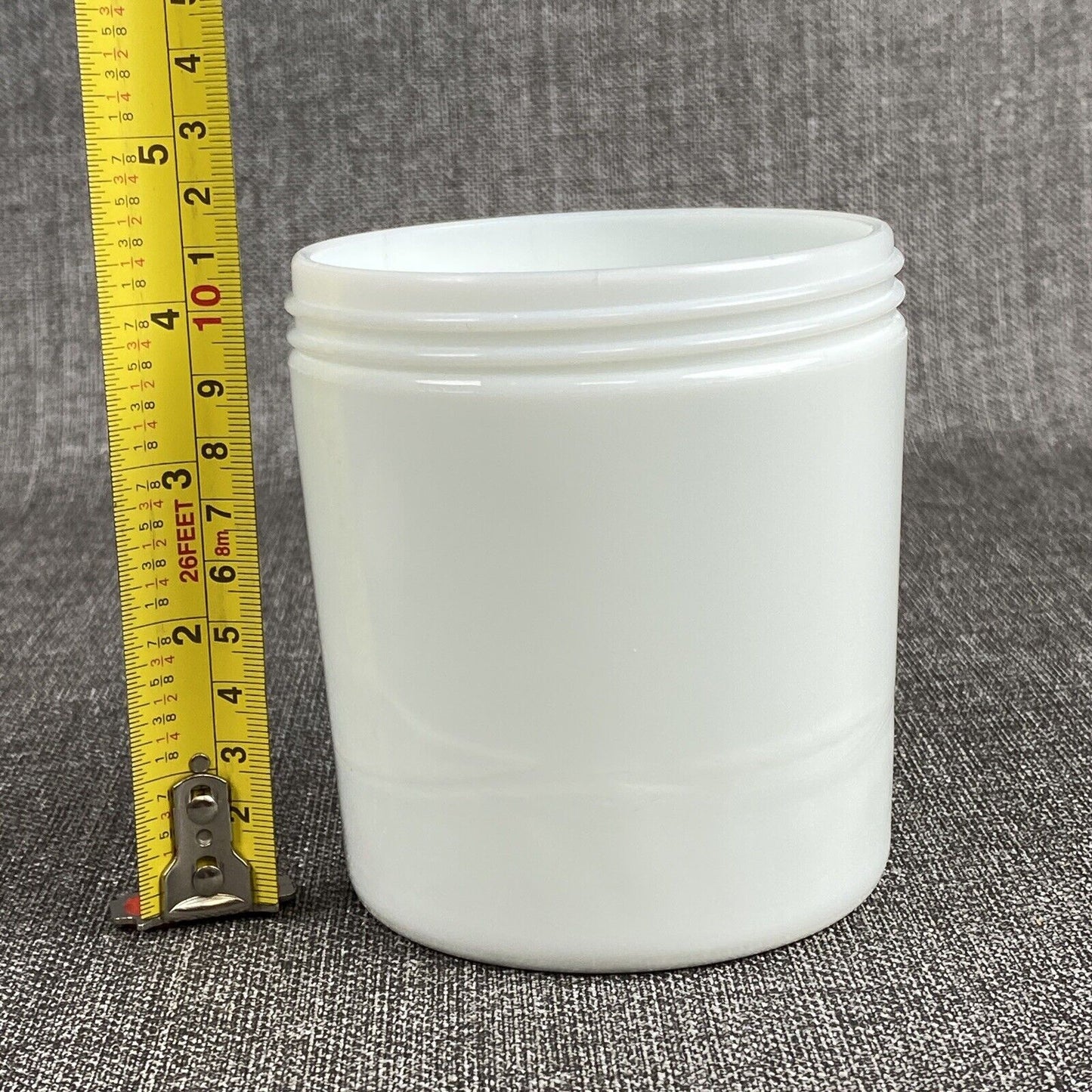 Vintage Milk Glass Jars with Lid 4.25" Tall