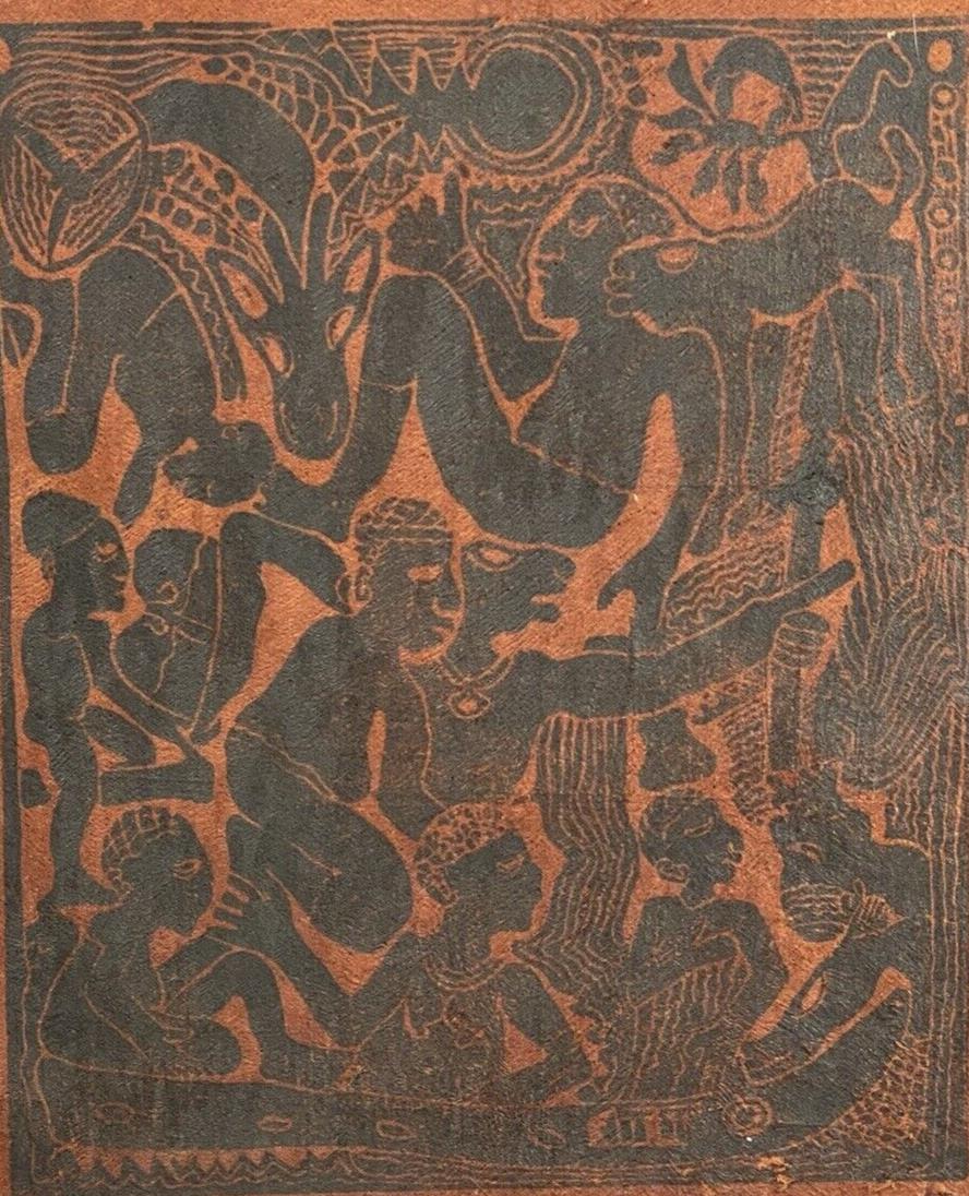 Vintage Art on Leather (Unique)