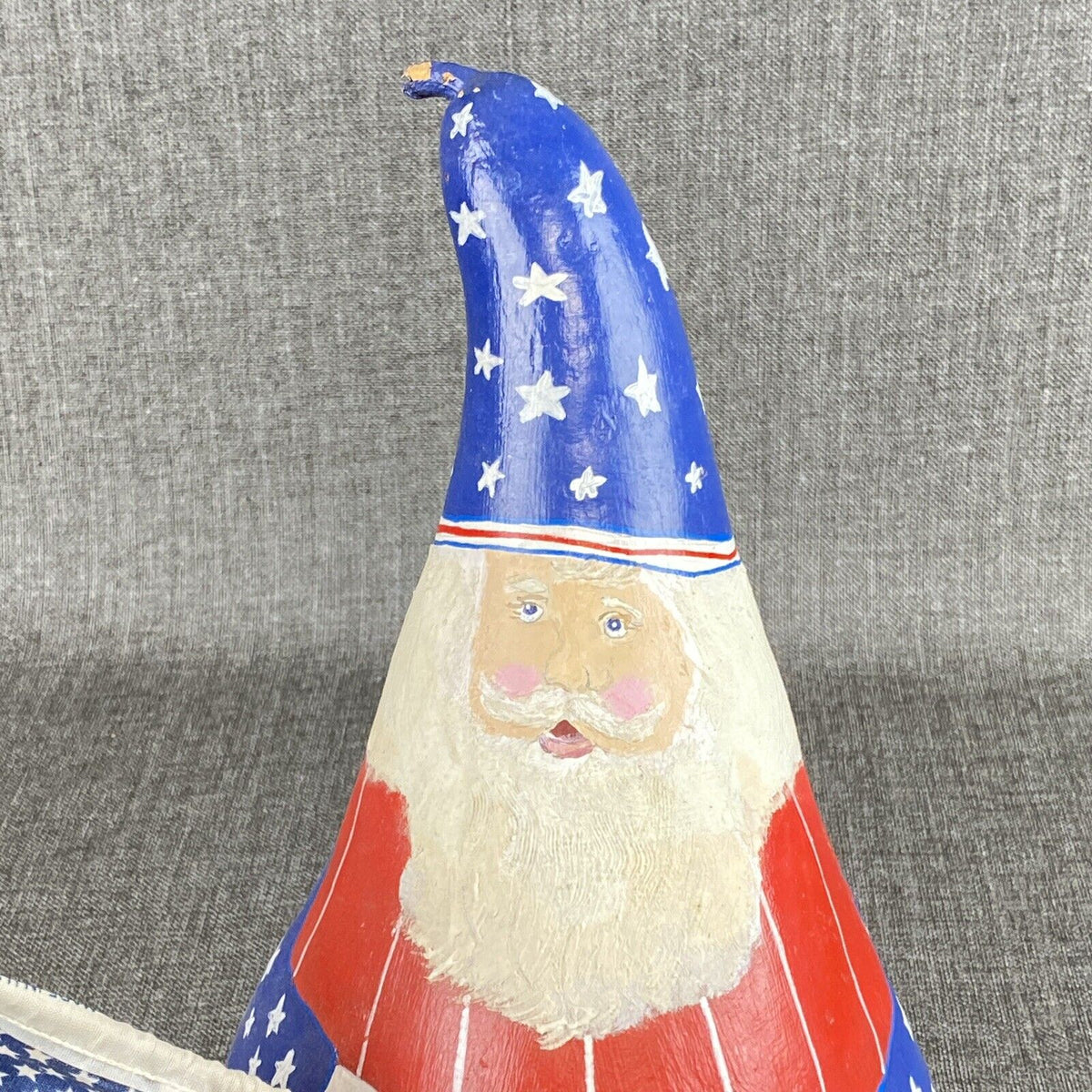 Gourd Art Hand Painted Santa Claus Christmas Decor Squash Folk Art