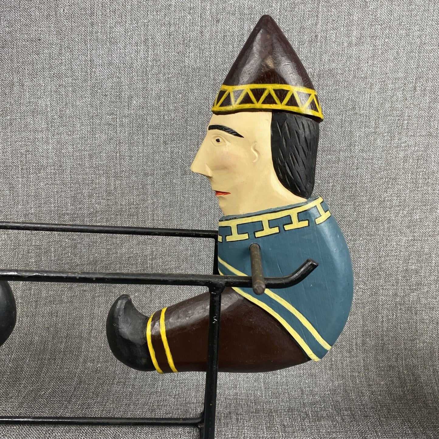 Hand Carved Painted Wood Circus Acrobat Balancing Toy Folk Art