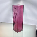 Vintage Pilgrim Cranberry Glass Vase Tulip Flower Design 6.5"x 2"