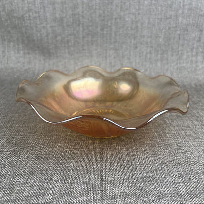 Vintage Carnival Glass Iridescent Bowl 9.5"