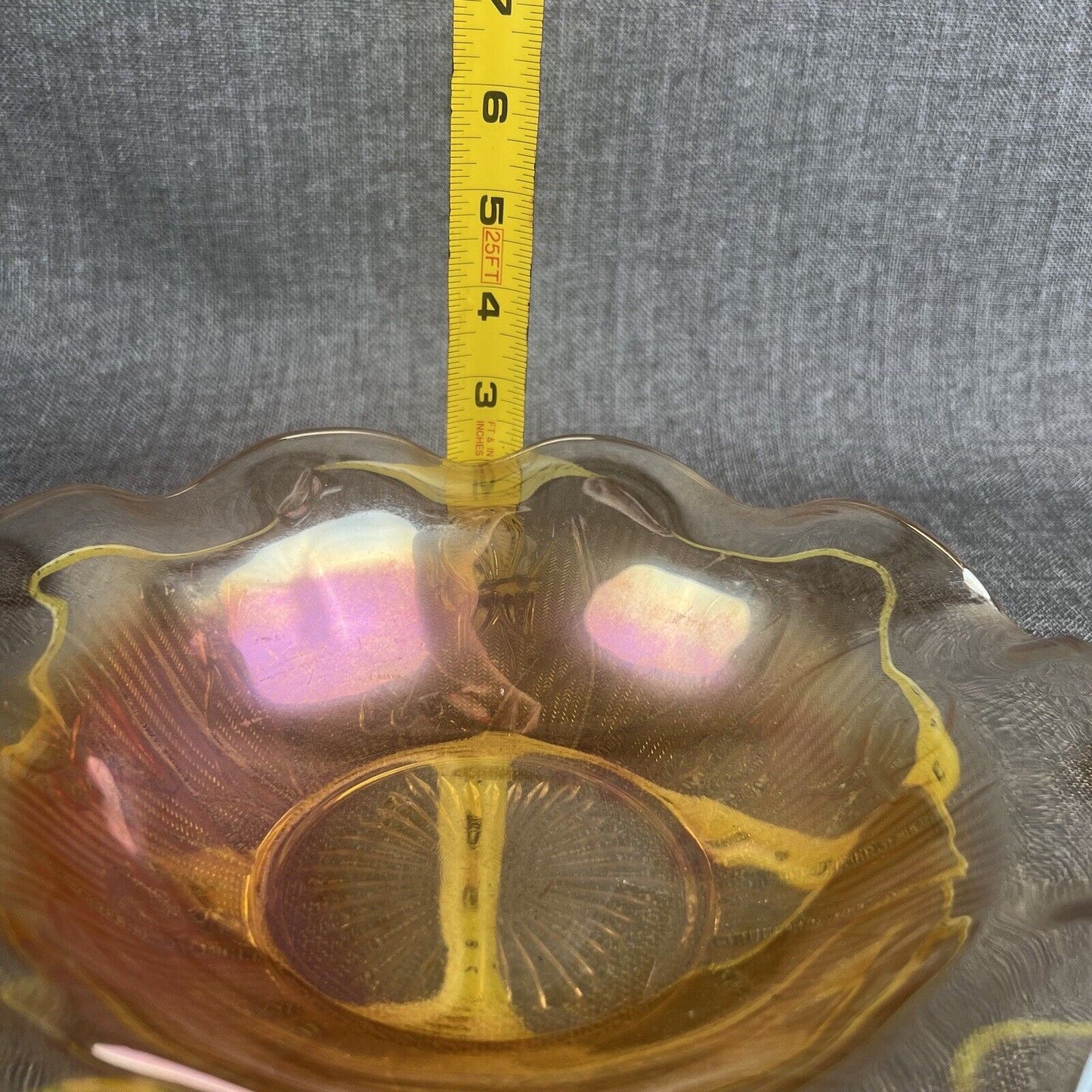 Vintage Carnival Glass Iridescent Bowl 9.5"