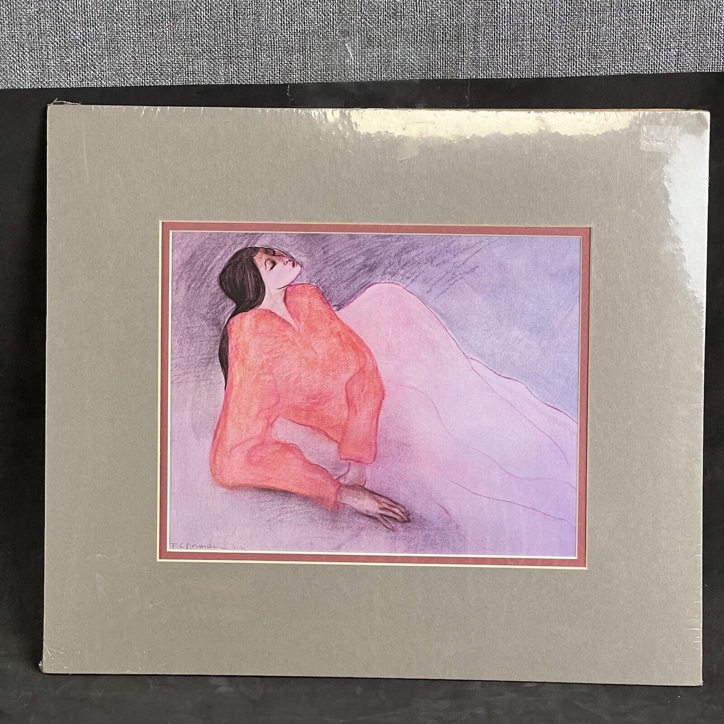 R C Gorman Red Beauty Matted Print 15" X 13" (print 9.5"x7.5") sealed