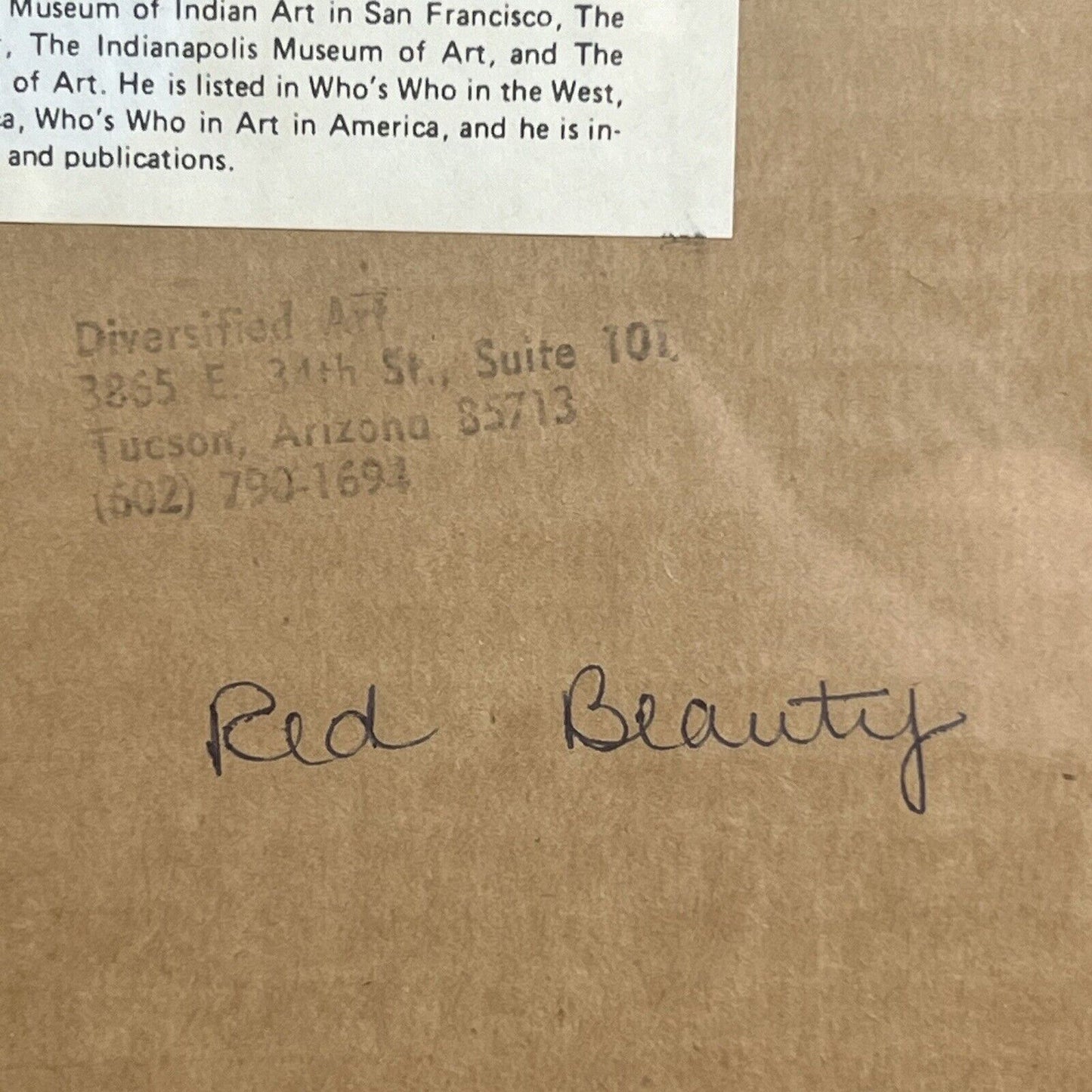 R C Gorman Red Beauty Matted Print 15" X 13" (print 9.5"x7.5") sealed