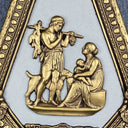 Vintage large Relief Wall Hanging Plaque Gold Gilt Roman Empire motive 25"x14"