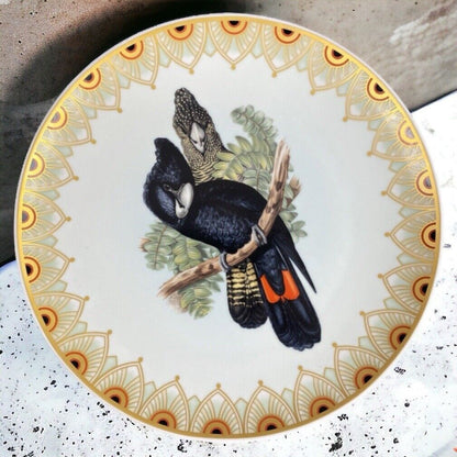 Heinrich Villeroy & Boch Great-Billed Black Cockatoo Plate 10" West Germany Bird