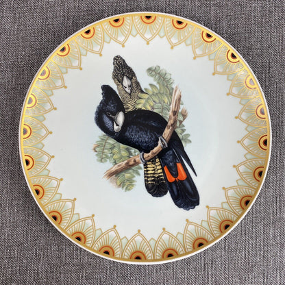 Heinrich Villeroy & Boch Great-Billed Black Cockatoo Plate 10" West Germany Bird