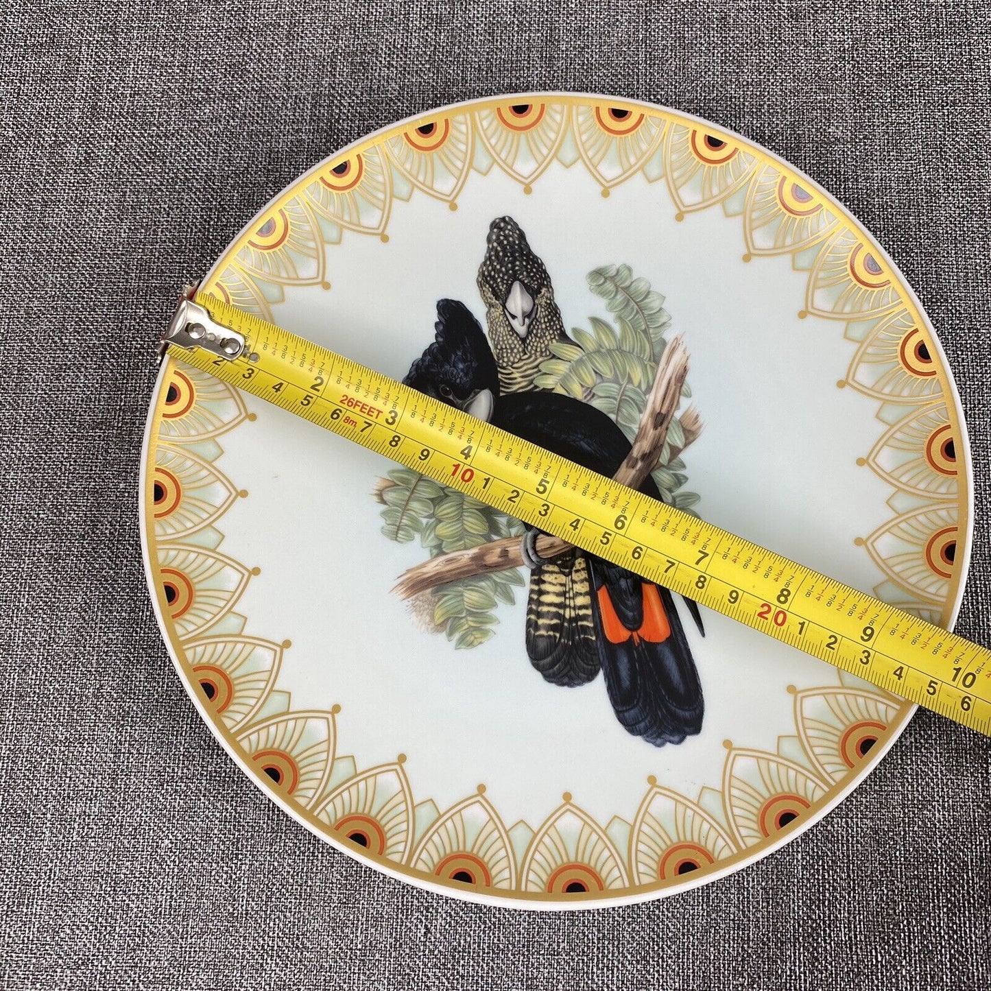 Heinrich Villeroy & Boch Great-Billed Black Cockatoo Plate 10" West Germany Bird