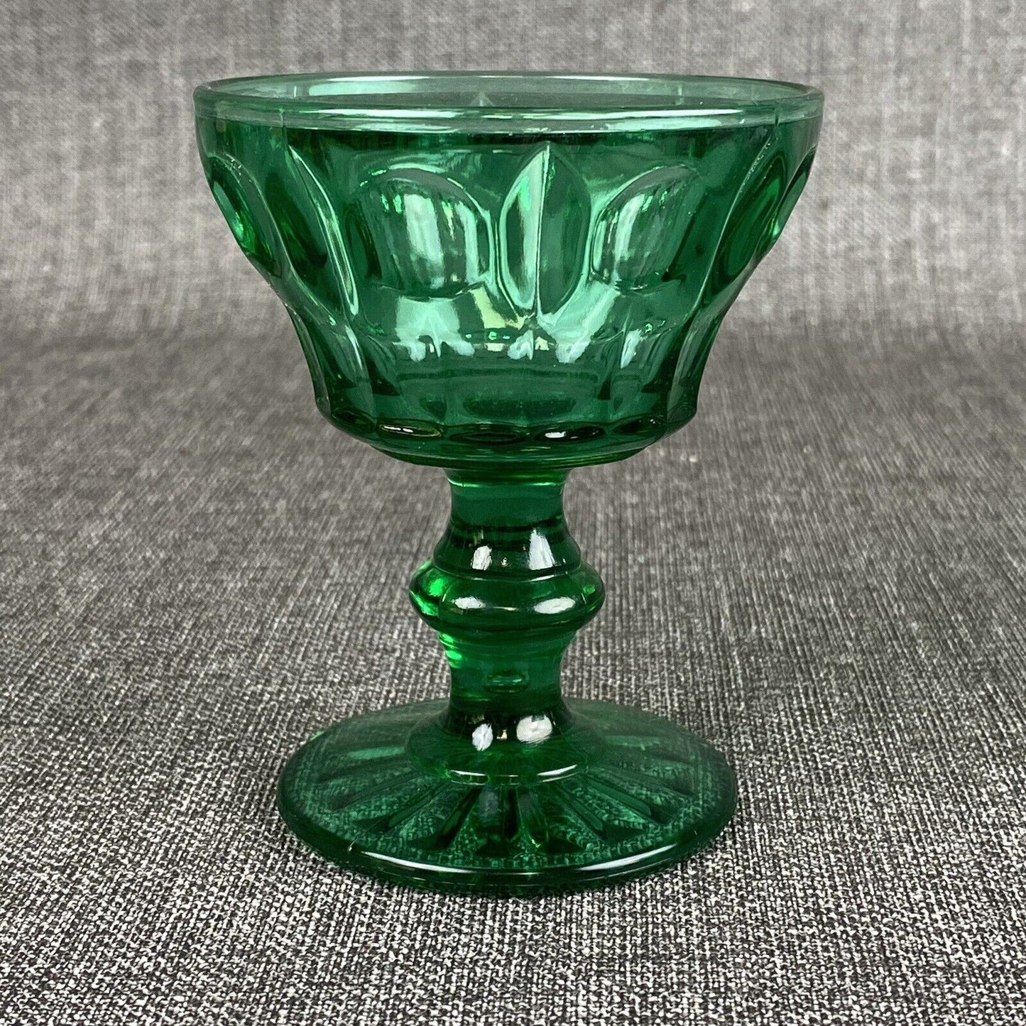 Vintage Imperial Glass Emerald Green Dessert Glass Set of 5