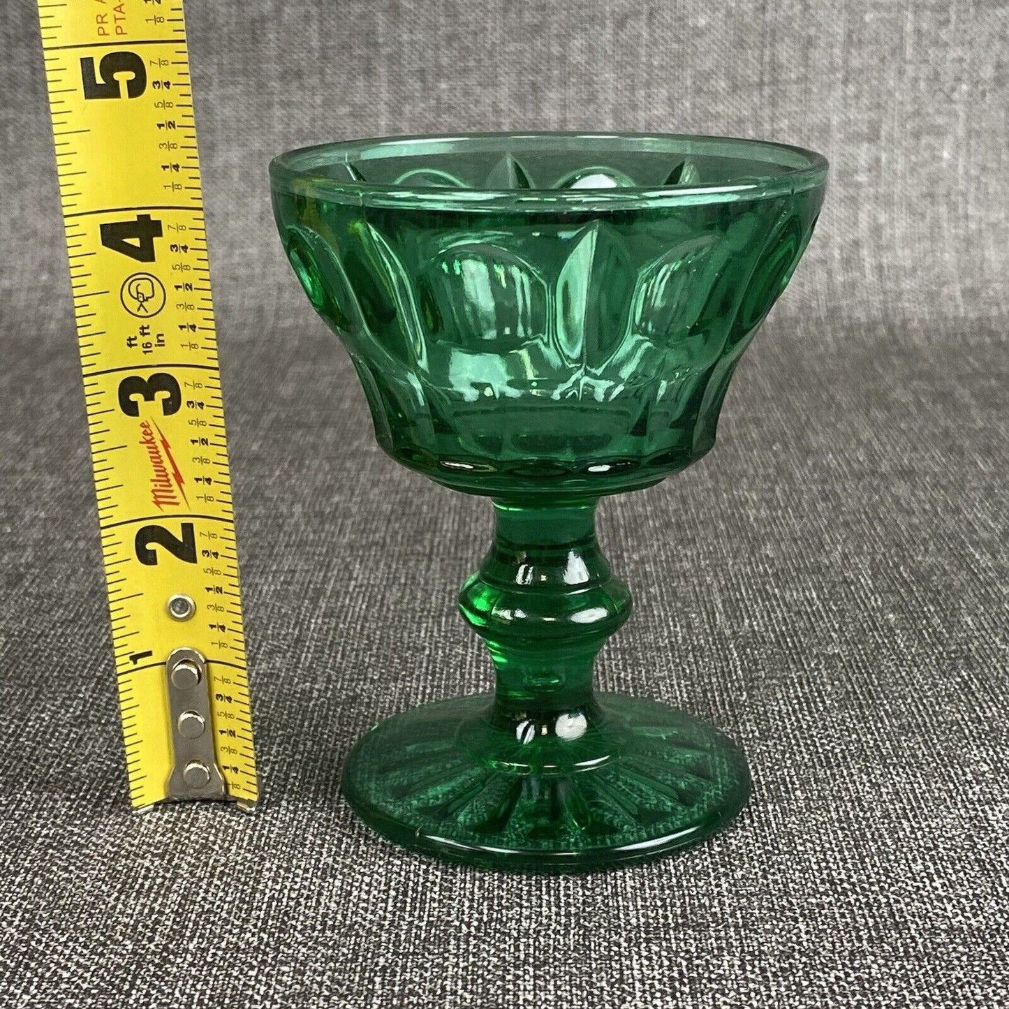 Vintage Imperial Glass Emerald Green Dessert Glass Set of 5