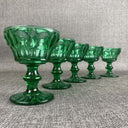 Vintage Imperial Glass Emerald Green Dessert Glass Set of 5