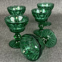 Vintage Imperial Glass Emerald Green Dessert Glass Set of 5