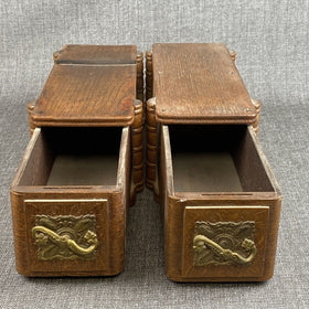 ANTIQUE Oak Small Drawer Boxes