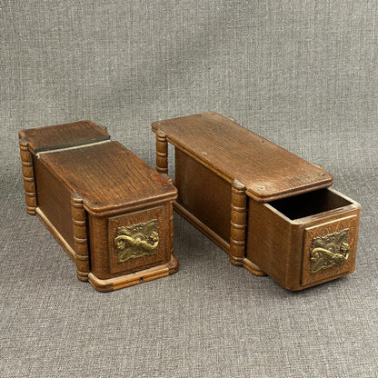 ANTIQUE Oak Small Drawer Boxes