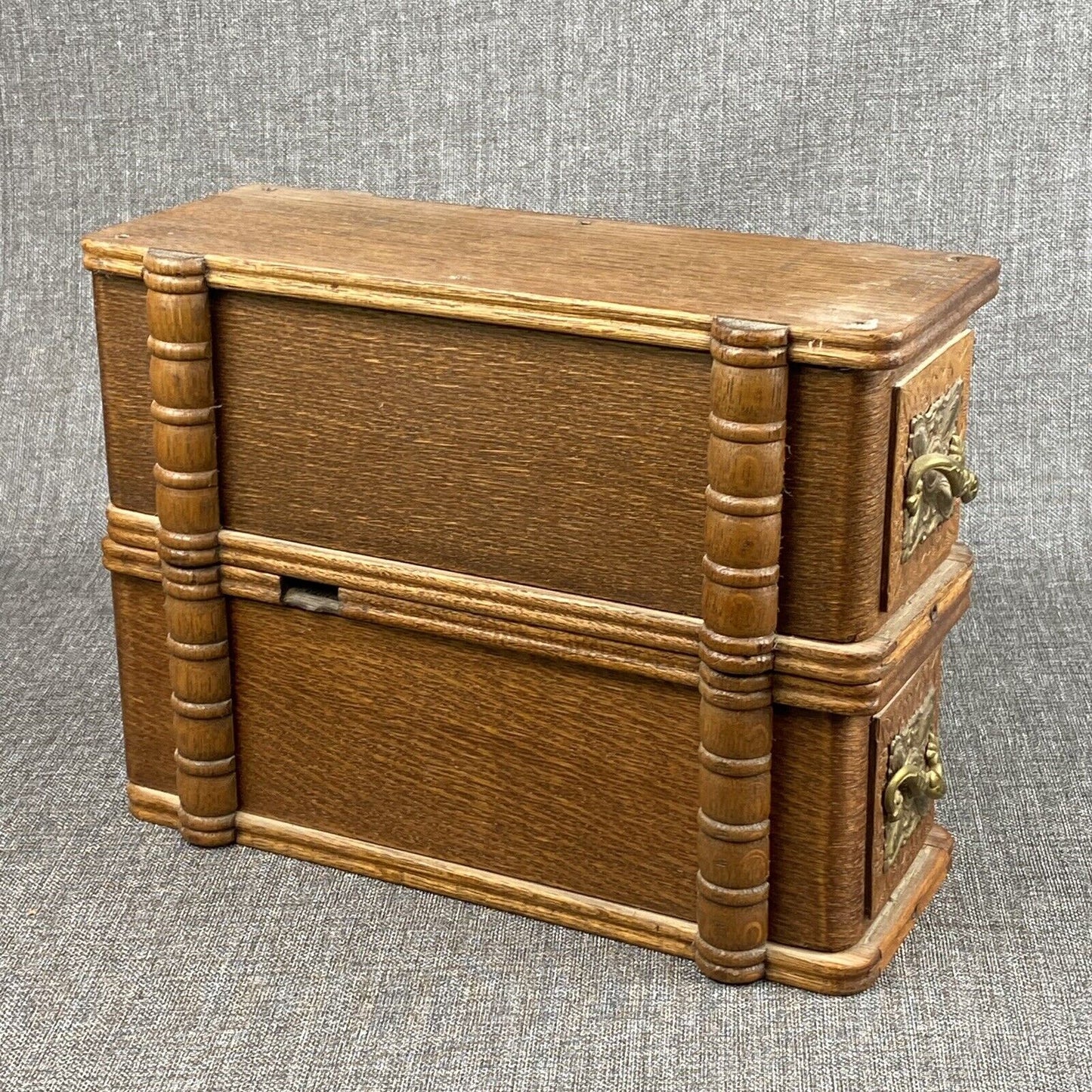 ANTIQUE Oak Small Drawer Boxes