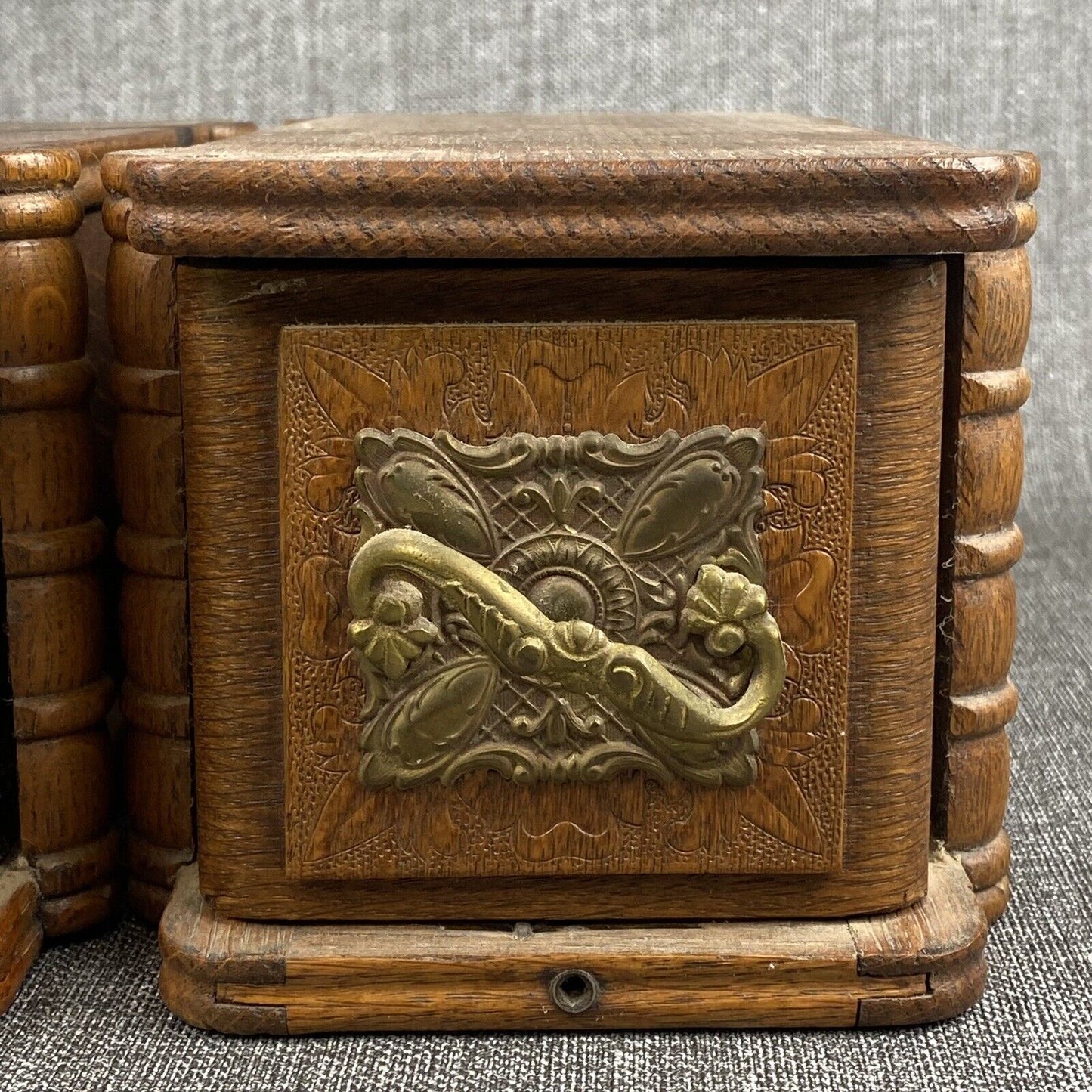 ANTIQUE Oak Small Drawer Boxes