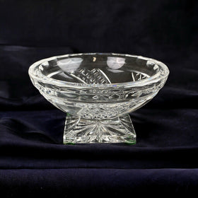 WATERFORD Olympia Square Footed Crystal Bowl / 4.5" d / Dessert Candy Nut Bowl