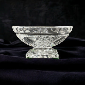 WATERFORD Olympia Square Footed Crystal Bowl / 4.5" d / Dessert Candy Nut Bowl