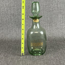 Vintage Glass Bourbon Whiskey Green Glass Decanter Bottle 11" tall Barware