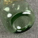 Vintage Glass Bourbon Whiskey Green Glass Decanter Bottle 11" tall Barware