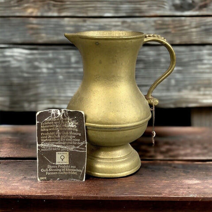 Vintage Heavy Cast Brass Pitcher 6 1/4" tall made in Germany