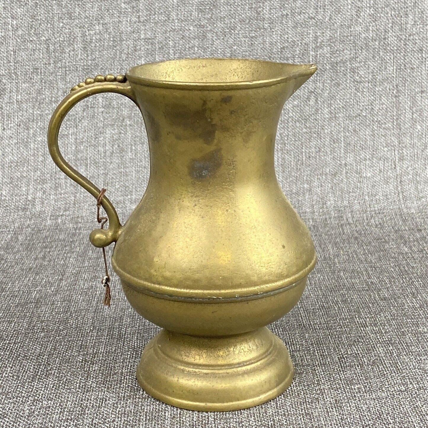 Vintage Heavy Cast Brass Pitcher 6 1/4" tall made in Germany