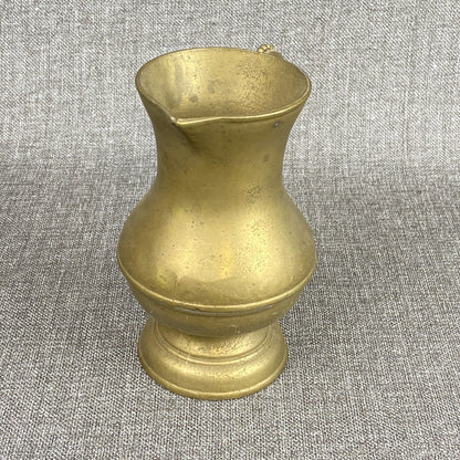 Vintage Heavy Cast Brass Pitcher 6 1/4" tall made in Germany