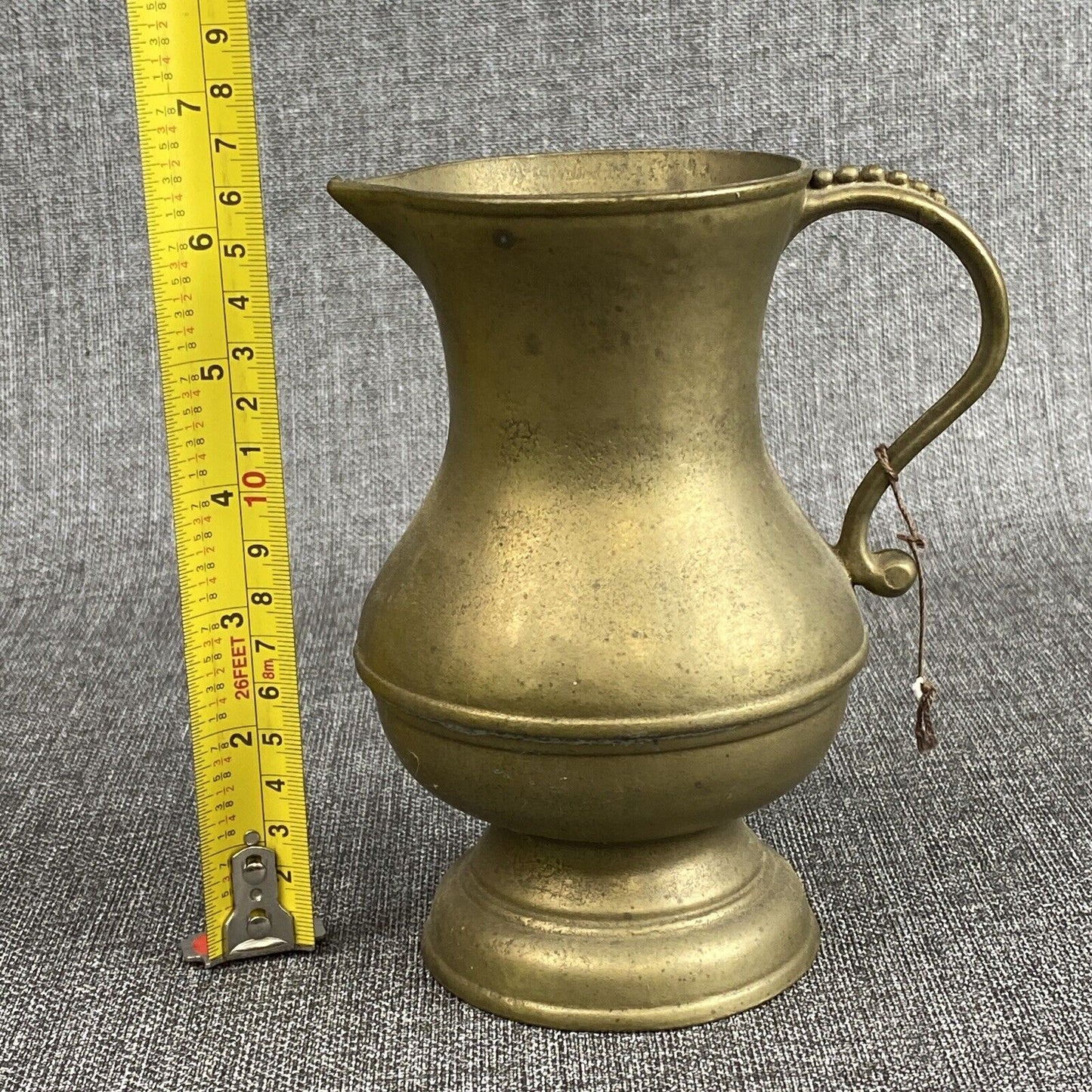 Vintage Heavy Cast Brass Pitcher 6 1/4" tall made in Germany