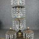 Antique HOLLYWOOD REGENCY CRYSTAL CHANDELIER TABLE LAMP Made In Italy