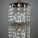 Antique HOLLYWOOD REGENCY CRYSTAL CHANDELIER TABLE LAMP Made In Italy