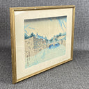 Vintage Original Tokuriki Tomikichiro Woodblock Print Nijubashi Bridge Japan