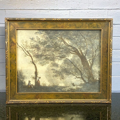 Antique Jean Baptiste Camille Corot Paysage Framed Print 15"x12"